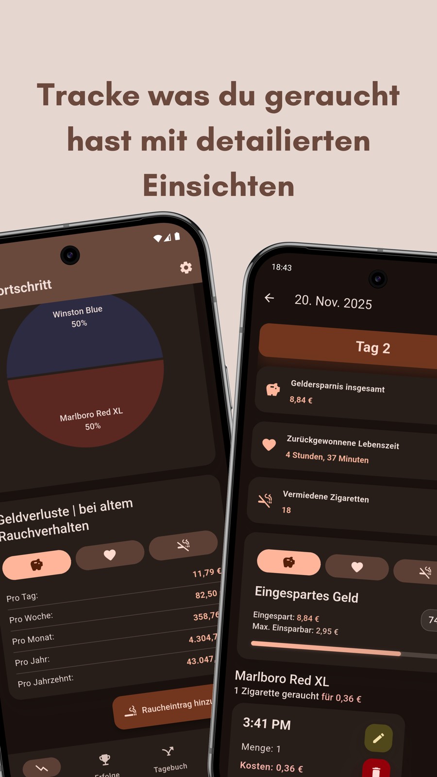 Niqo Tagebuch Einblicke mit Diagrammen und Tagesübersicht Niqo Tagebuch Einblicke mit Diagrammen und Tagesübersicht